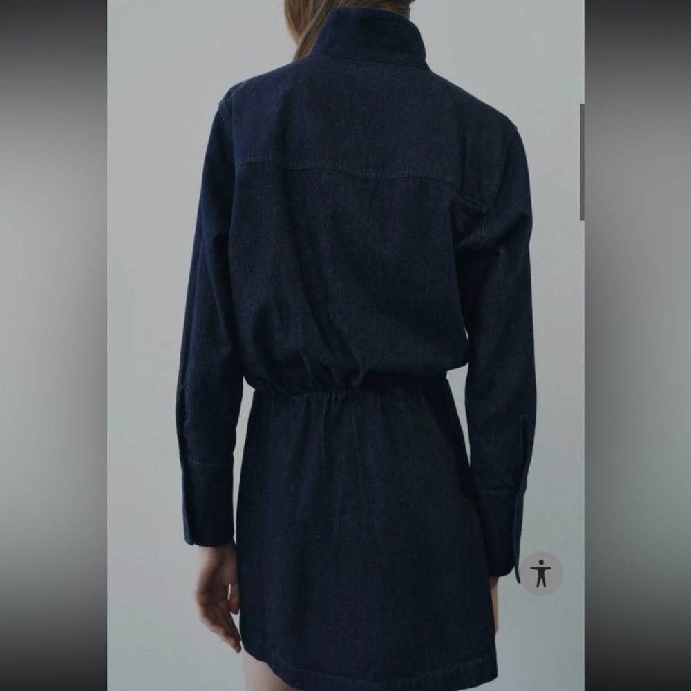 Zara Chic Denim Button-Up Dress XS - Picture 2 of 7